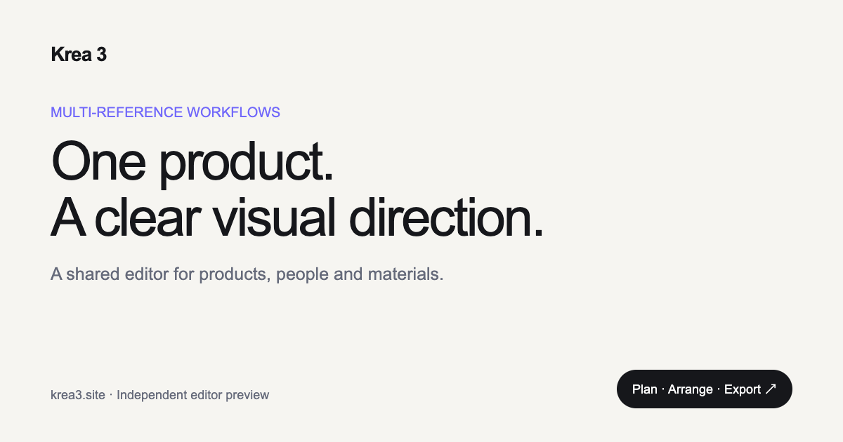 Krea 3 AI product website preview